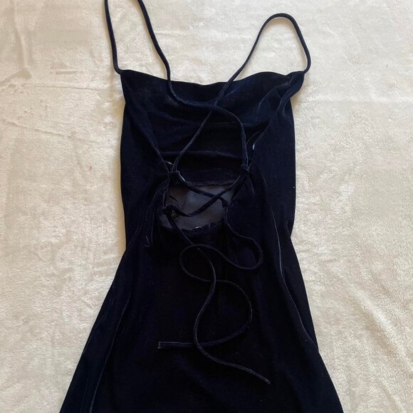 Asos Dark Blue Petite Cami Mini Slip Dress - Picture 2 of 4